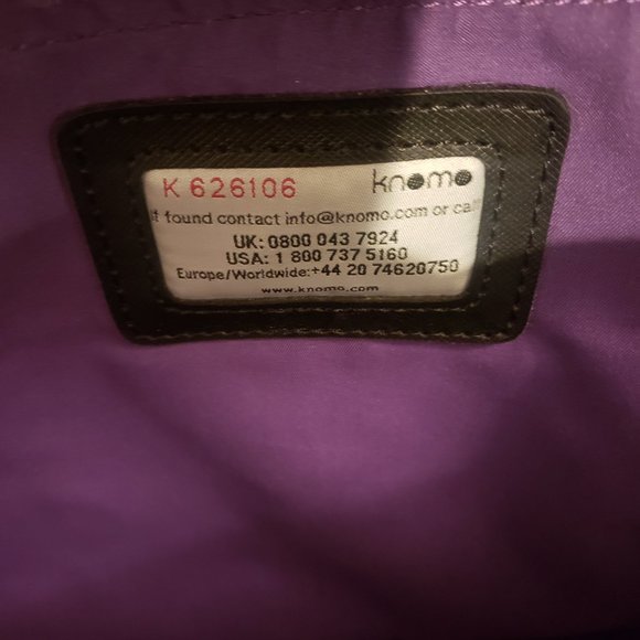 Like New KNOMO Leather and Nylon Slender Laptop Bag with Top Handle and Strap - Picture 8 of 11